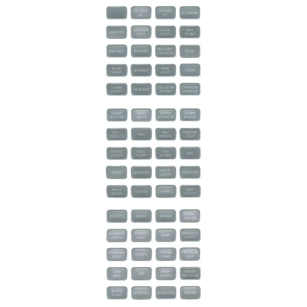 Blue Sea 8217 Grey Small Format Label Kit - 60 Labels [8217] - Switches & Accessories