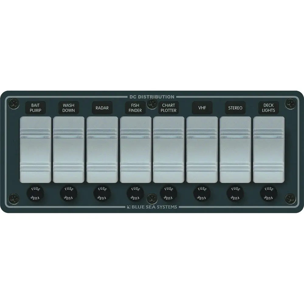 Blue Sea 8261 Waterproof Panel 8 Position - Slate Grey [8261] - Electrical Panels