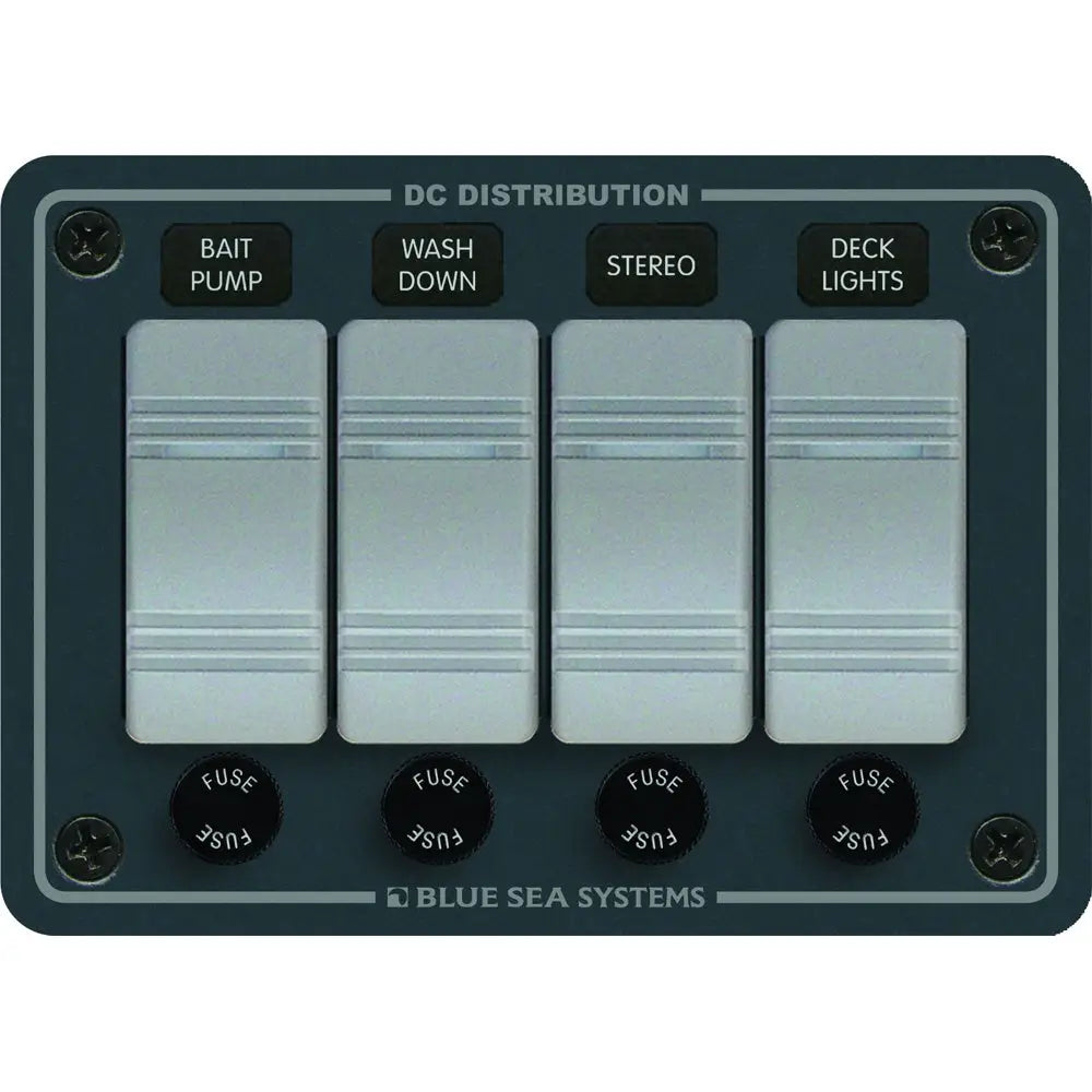 Blue Sea 8262 Waterproof Panel 4 Position - Slate Grey [8262] - Electrical Panels
