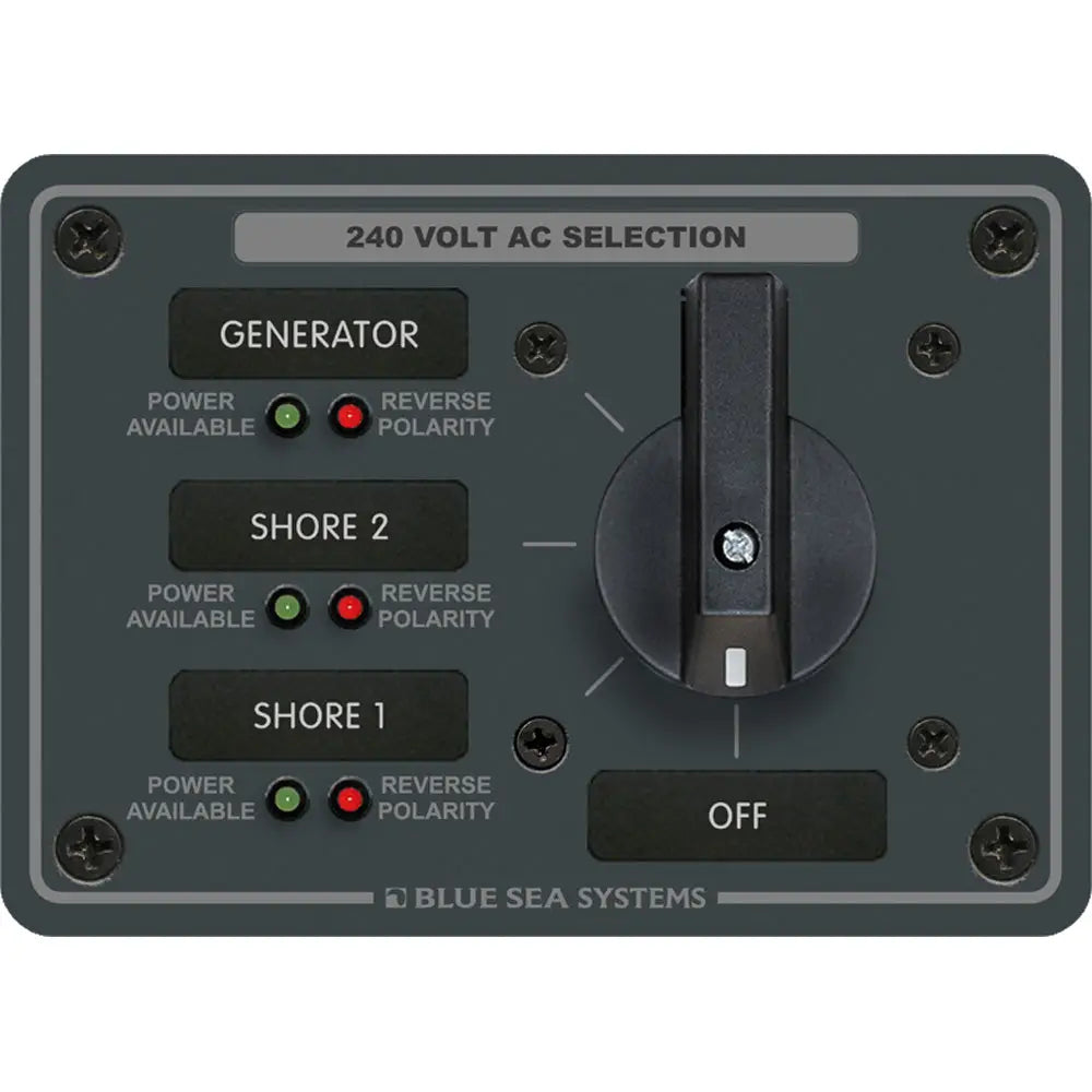Blue Sea 8361 AC Rotary Switch Panel 65 Ampere 3 Positions + OFF 3 Pole [8361] - Electrical Panels
