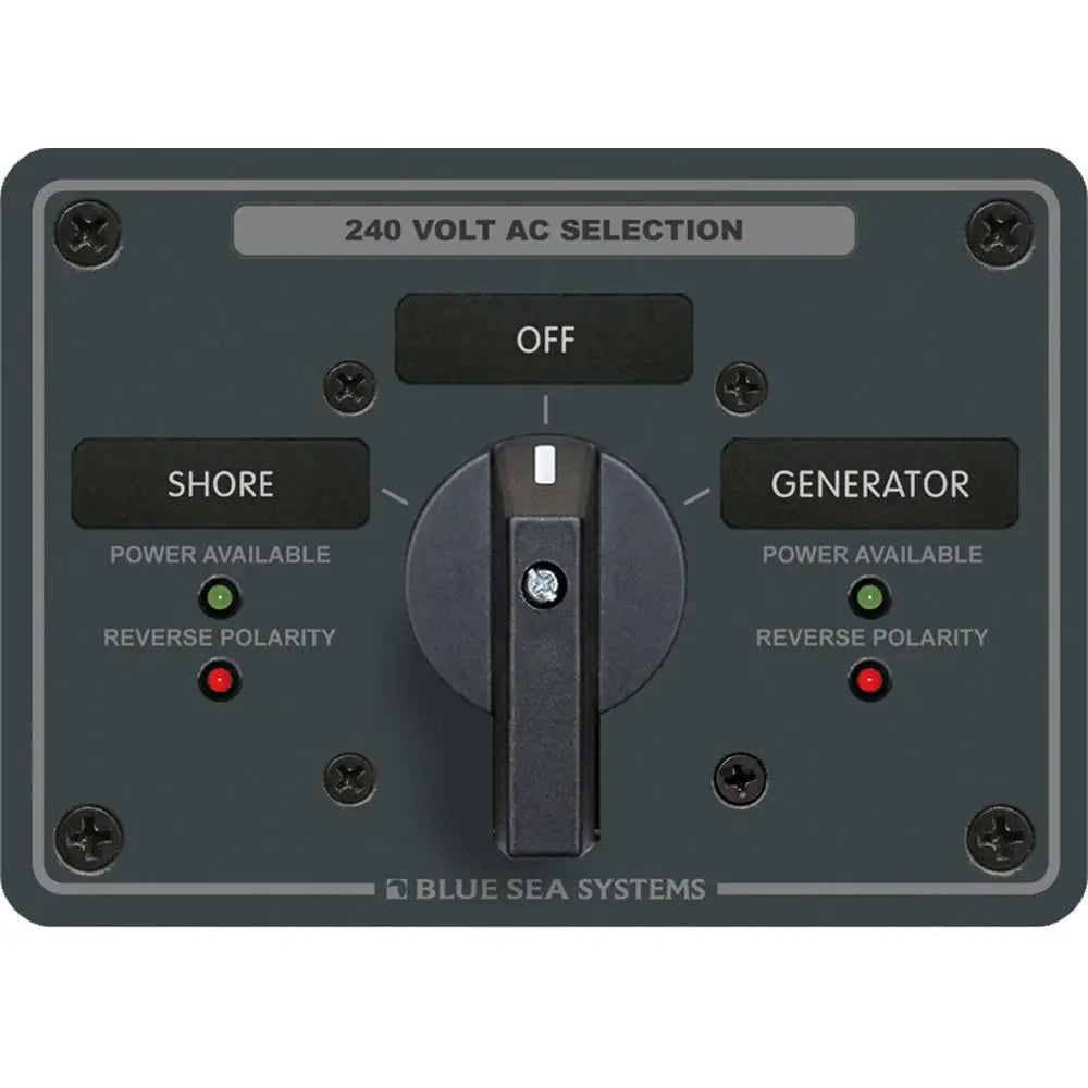 Blue Sea 8363 AC Rotary Switch Panel 65 Ampere 2 Positions + OFF 3 Pole [8363] - Electrical Panels