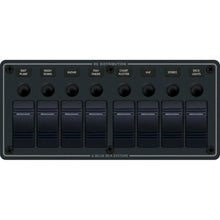 Blue Sea 8371 Water Resistant Panel - 8 Position - Black - Horizontal Mount [8371] - Electrical Panels