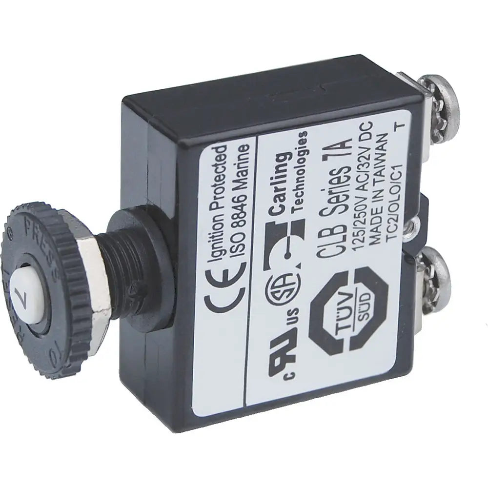Blue Sea Push Button Reset Only Screw Terminal Circuit Breaker - 7 Amps [2131] - Circuit Breakers