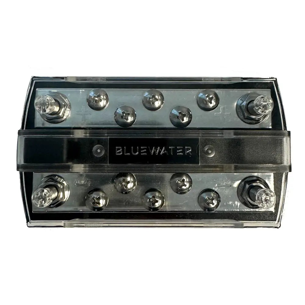 Bluewater 10 Position 150AMP 1/4’’ Busbar w/Cover [312700-B-022] - Busbars Connectors & Insulators