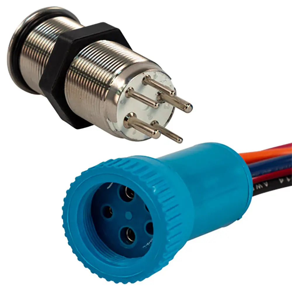 Bluewater 19mm In-Rush Push Button Switch - Nav/Anchor Off/On/On - Blue/Green/Red LED - 4’ Lead [9057-3114-4]