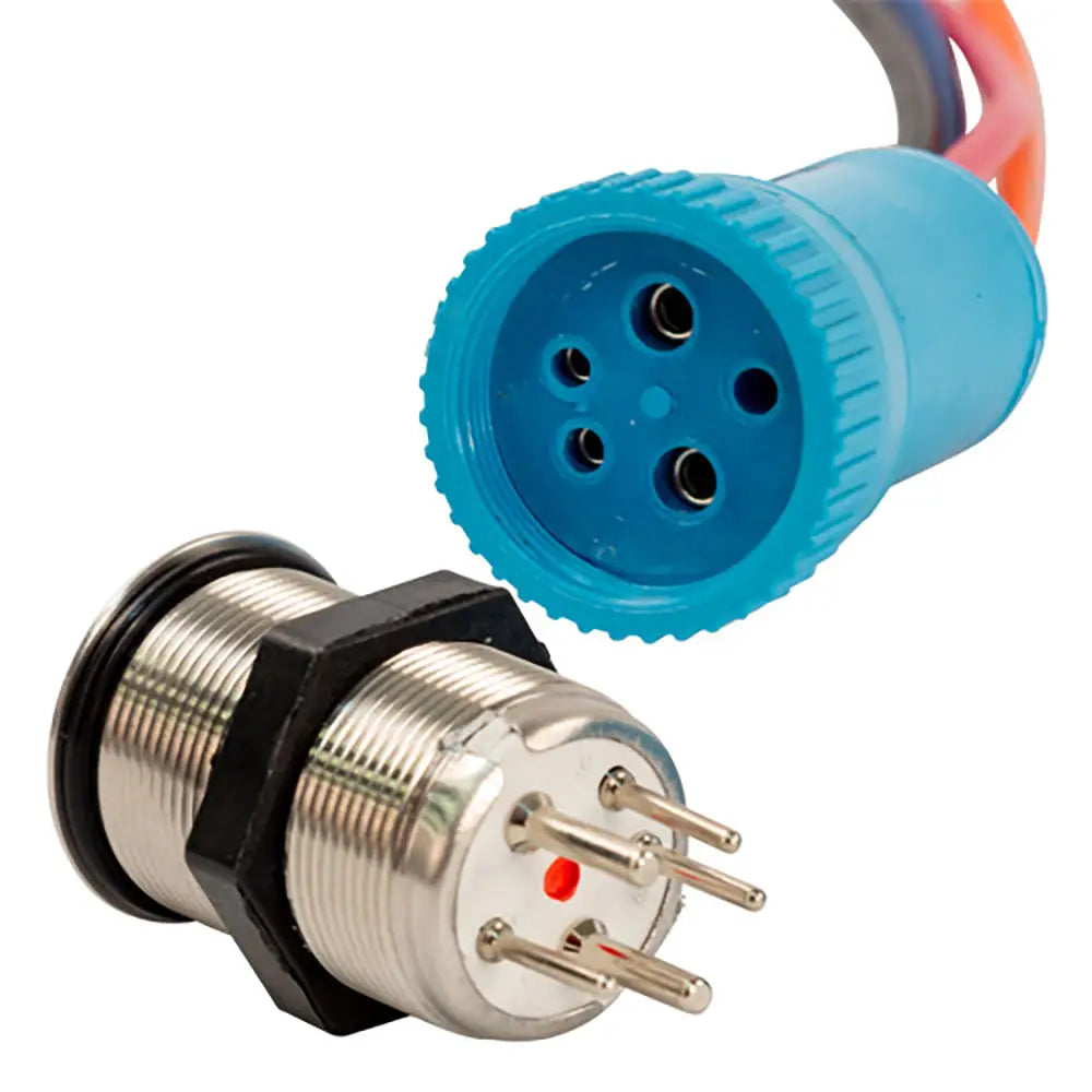Bluewater 22mm Push Button Switch - Off/On Contact - Blue/Red LED - 4’ Lead [9059-1113-4] - Switches & Accessories