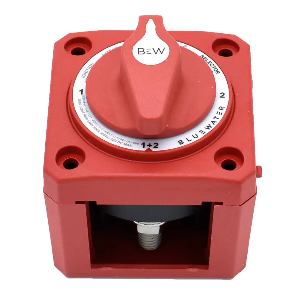 Bluewater Off/1/2/Both Battery Switch - Surface Mount - Red [9800-007-11] - Battery Management