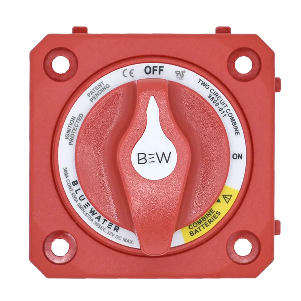 Bluewater Off/On Combine Battery Switch w/o Base - Panel Mount - Red [9800-011-10] - Battery Management
