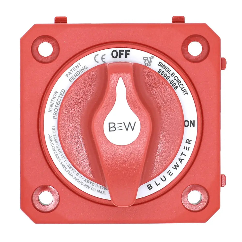 Bluewater On/Off Switch Battery Switch - Panel Mount - Red [9800-006-10] - Battery Management