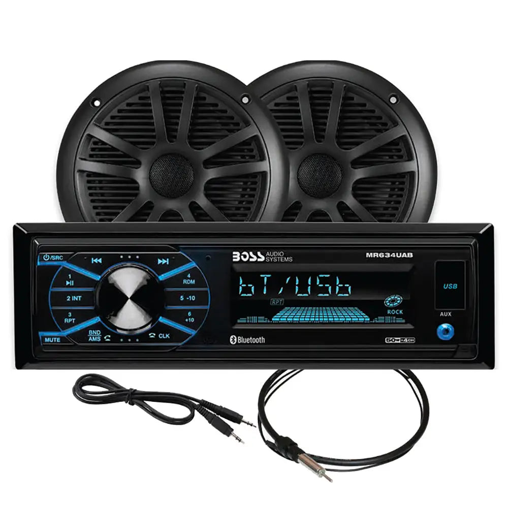 Boss Audio MCBK634B.6 Marine Stereo 6.5’’ Speaker Kit - Black [MCBK634B.6] - Stereos