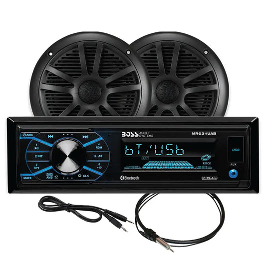 Boss Audio MCBK634B.6 Marine Stereo 6.5’’ Speaker Kit - Black [MCBK634B.6] - Stereos