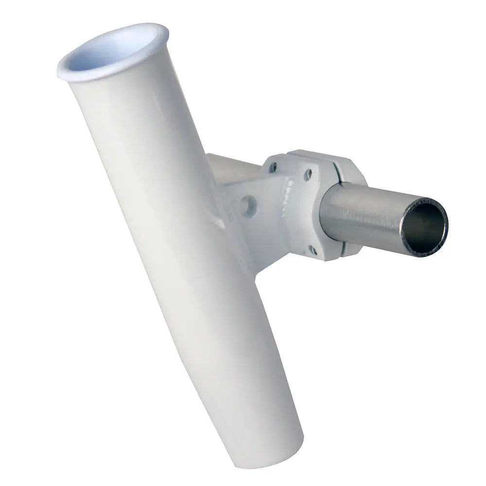 C. E. Smith Aluminum Horizontal Clamp-On Rod Holder 1-5/16’’ OD White - Powdercoat w/Sleeve [53711] - Rod Holders