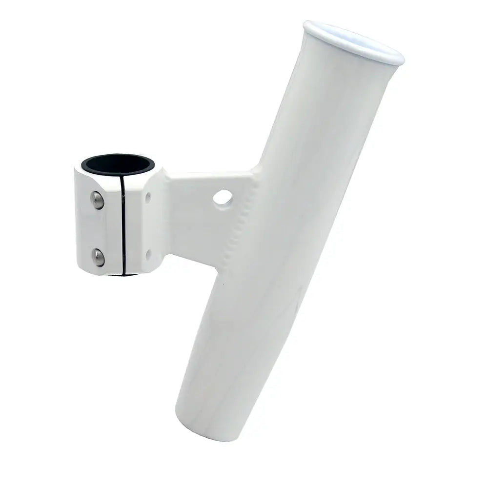 C.E. Smith Aluminum Vertical Clamp-On Rod Holder 1-2/3’’ OD White Powdercoat w/Sleeve [53726] - Rod Holders