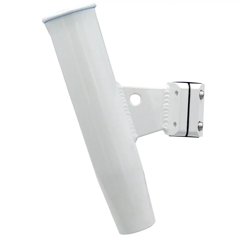 C.E. Smith Aluminum Vertical Clamp-On Rod Holder 1-5/16’’ OD White Powdercoat w/Sleeve [53716] - Rod Holders