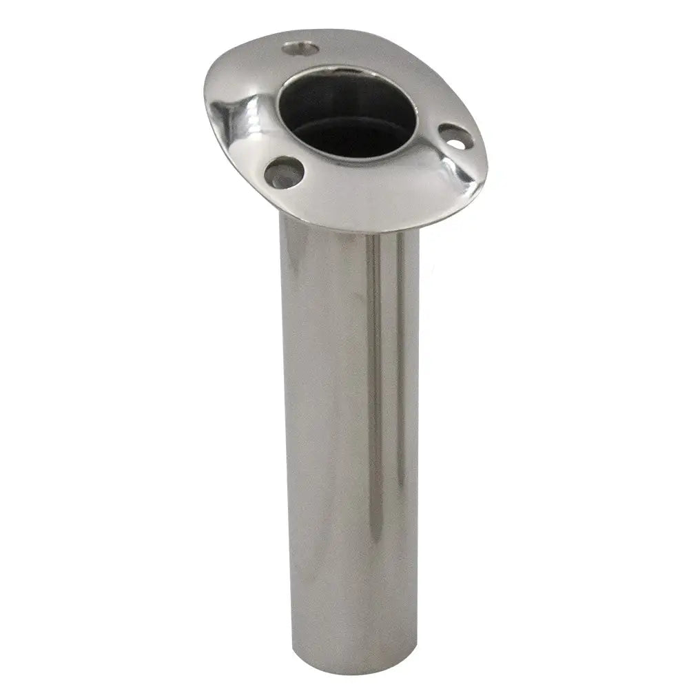 C.E. Smith Flush Mount Rod Holder - 15 Degree w/Drain - Black Liner - No Logo [53671CNA] - Rod Holders