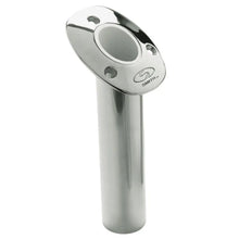 C.E. Smith Flush Mount Rod Holder - 30 Degree 9’’ Depth - Stainless Steel - Cast Bottom - White Vinyl Liner [53672CA]