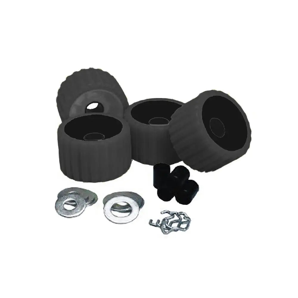 C.E. Smith Ribbed Roller Replacement Kit - 4 Pack - Black [29210] - Rollers & Brackets