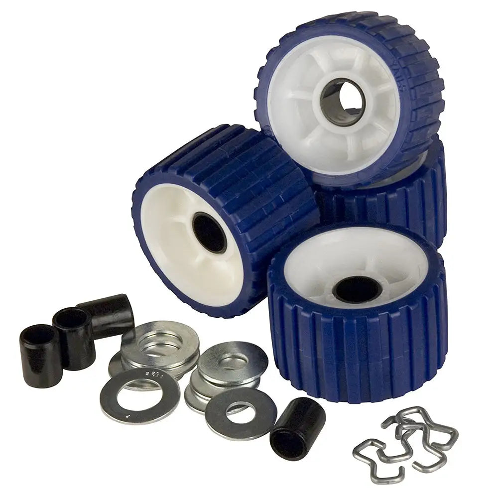 C.E. Smith Ribbed Roller Replacement Kit - 4-Pack - Blue [29320] - Rollers & Brackets