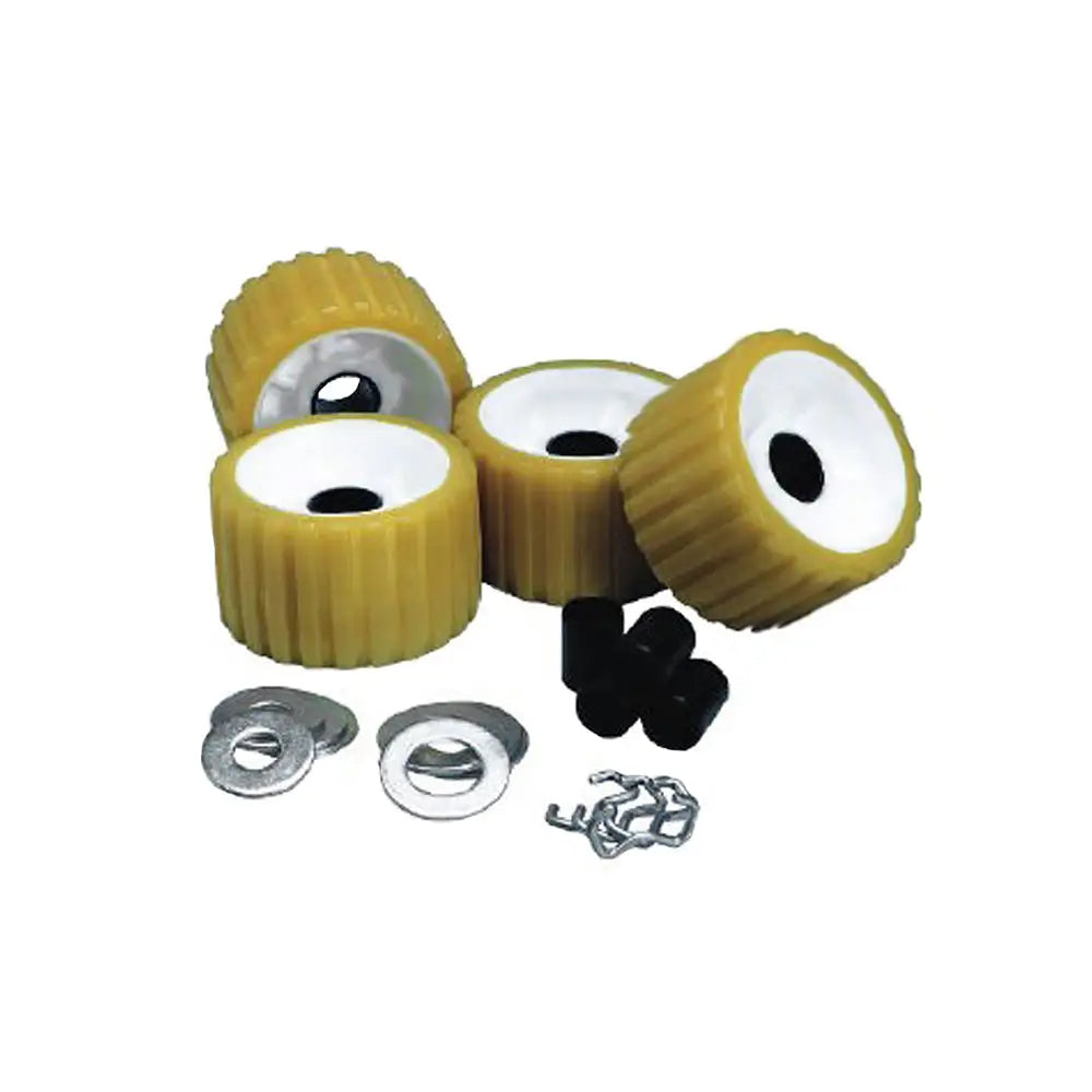 C.E. Smith Ribbed Roller Replacement Kit - 4 Pack - Gold [29310] - Rollers & Brackets