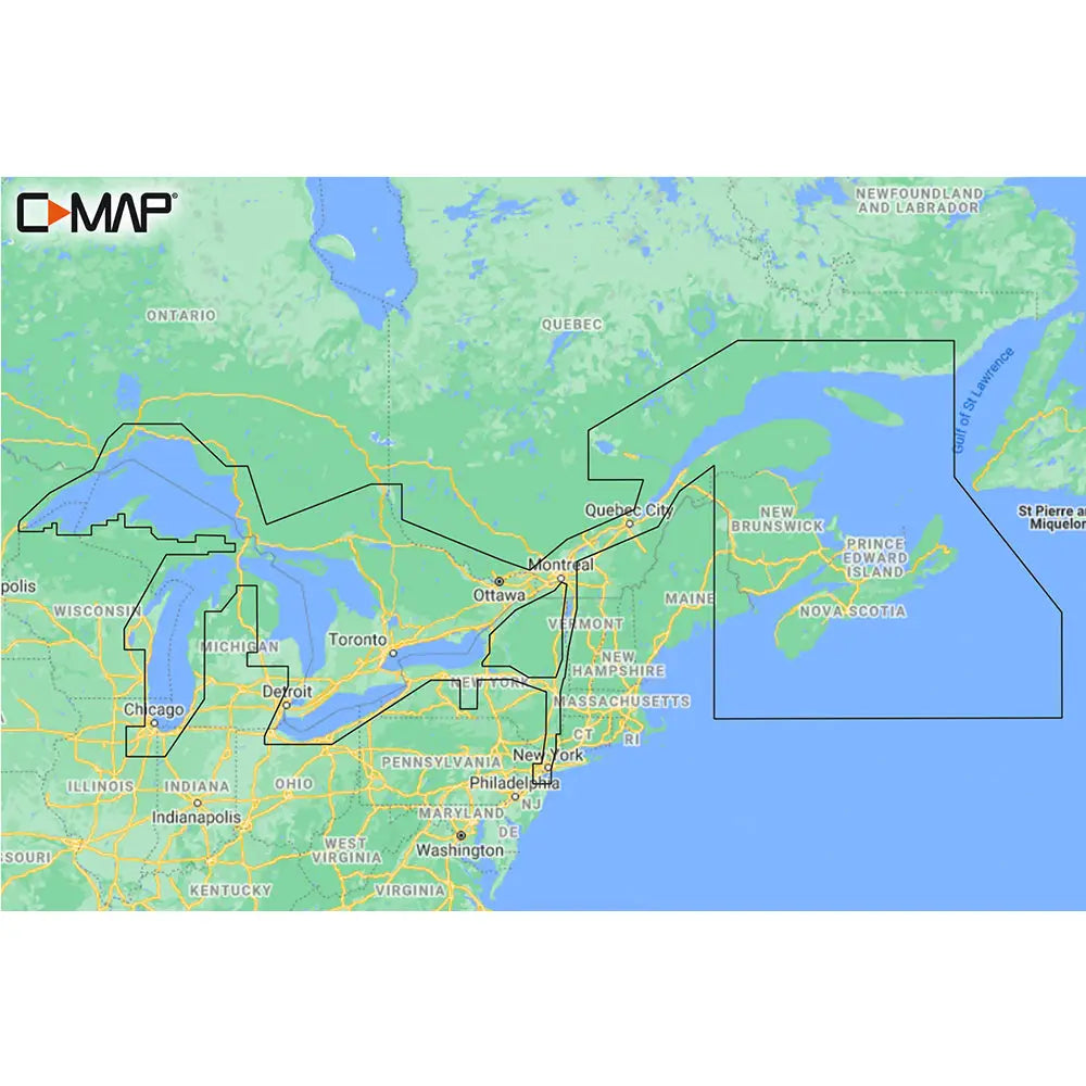 C-MAP M-NA-Y201-MS Great Lakes To Nova Scotia REVEAL Coastal Chart [M-NA-Y201-MS] - C-Map Reveal