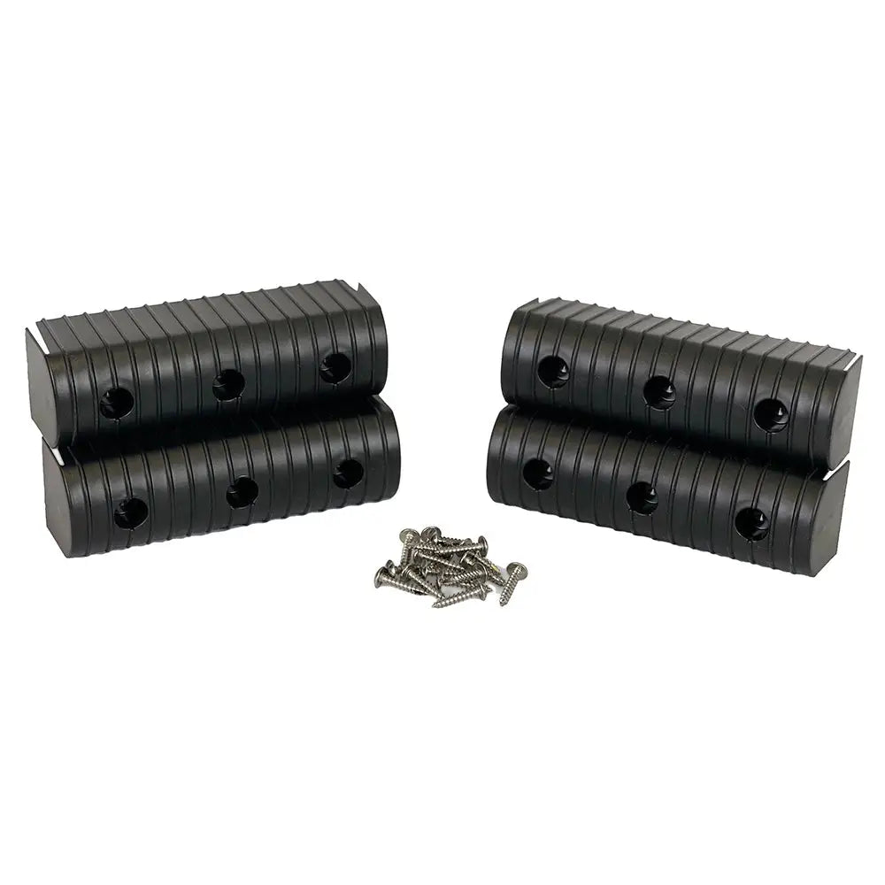 Caliber BunkWrap End Cap 2x6’’ Black Accessory Kit w/Stainless Steel Hardware *4-Pack [23053-BK] - Rollers & Brackets