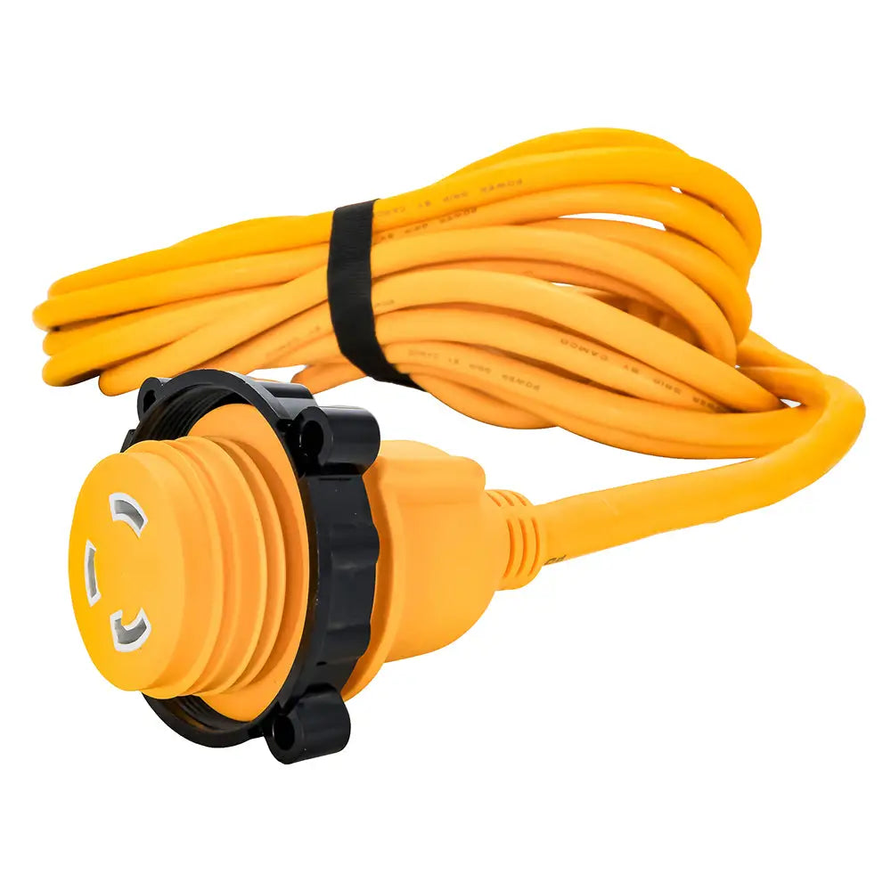 Camco 30 Amp Power Grip Marine Extension Cord - 50 M-Locking/F-Locking Adapter [55613] - Shore Power