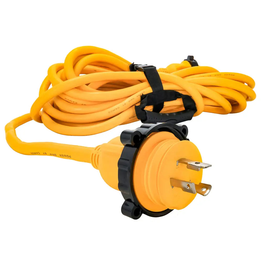 Camco 30 Amp Power Grip Marine Extension Cord - 50 M-Locking/F-Locking Adapter [55613] - Shore Power