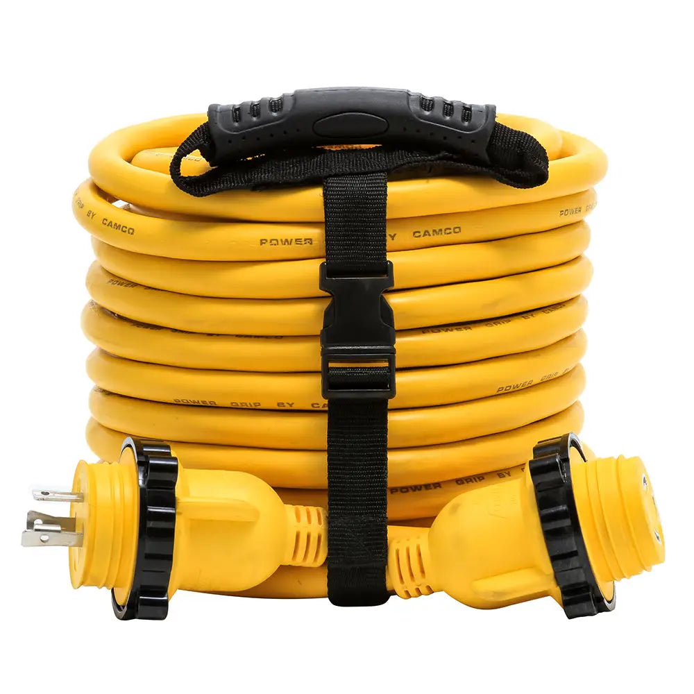 Camco 30 Amp Power Grip Marine Extension Cord - 50 M-Locking/F-Locking Adapter [55613] - Shore Power