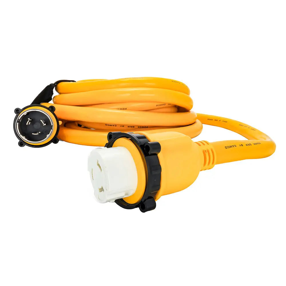 Camco 50 Amp Power Grip Marine Extension Cord - 25 M-Locking/F-Locking Adapter [55621] - Shore Power