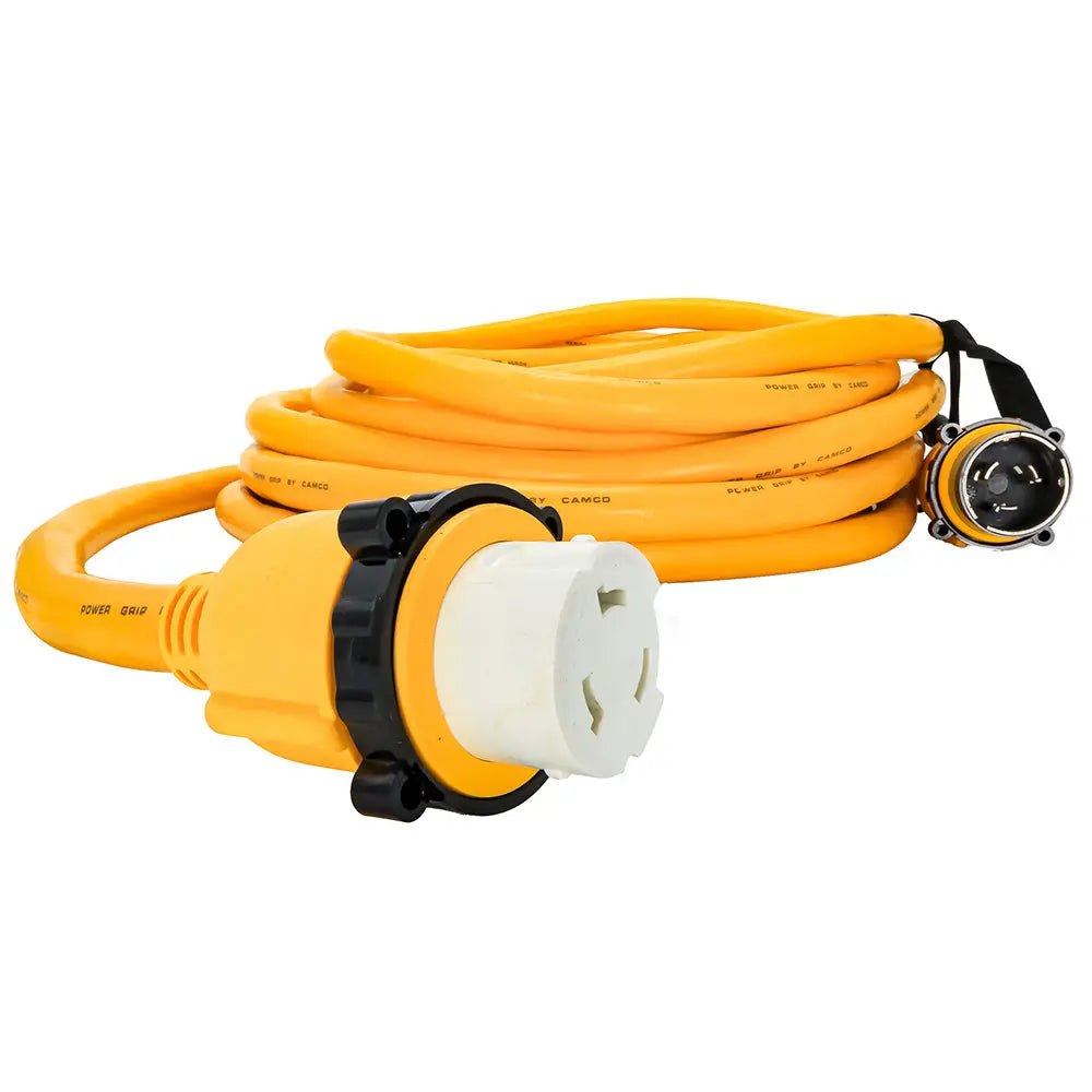 Camco 50 Amp Power Grip Marine Extension Cord - 50 M-Locking/F-Locking Adapter [55623] - Shore Power
