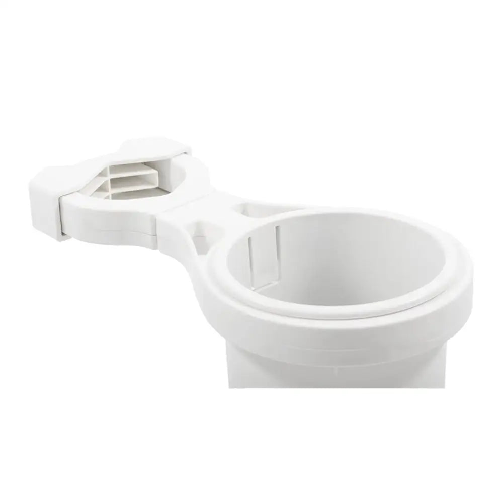 Camco Clamp-On Rail Mounted Cup Holder - Small for Up to 1-1/4’’ Rail - White [53086] - Deck / Galley