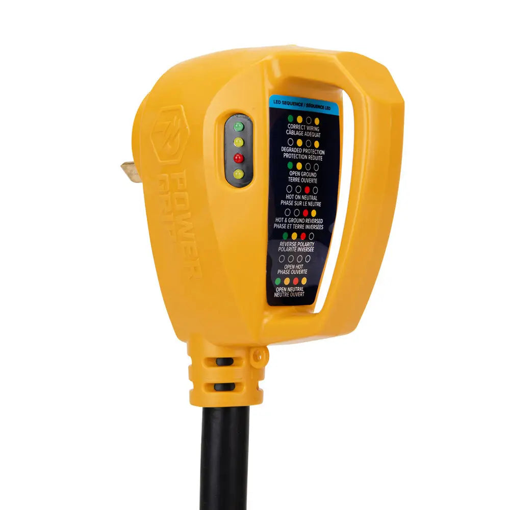 Camco Power Grip RV 12’’ 30Amp Circuit Analyzer Dogbone - Integrated Surge Protection [55461] - Accessories