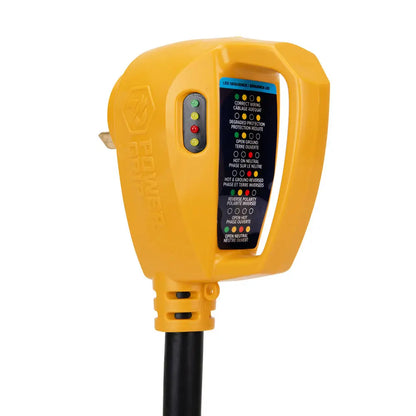 Camco Power Grip RV 12’’ 30Amp Circuit Analyzer Dogbone - Integrated Surge Protection [55461] - Accessories
