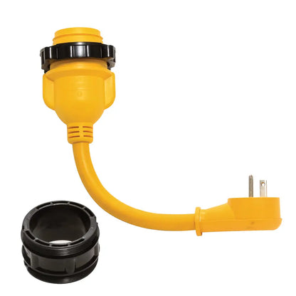 Camco PowerGrip Locking Adapter - 15A/125V Male to 30A/125V Female Locking [55635] - Shore Power