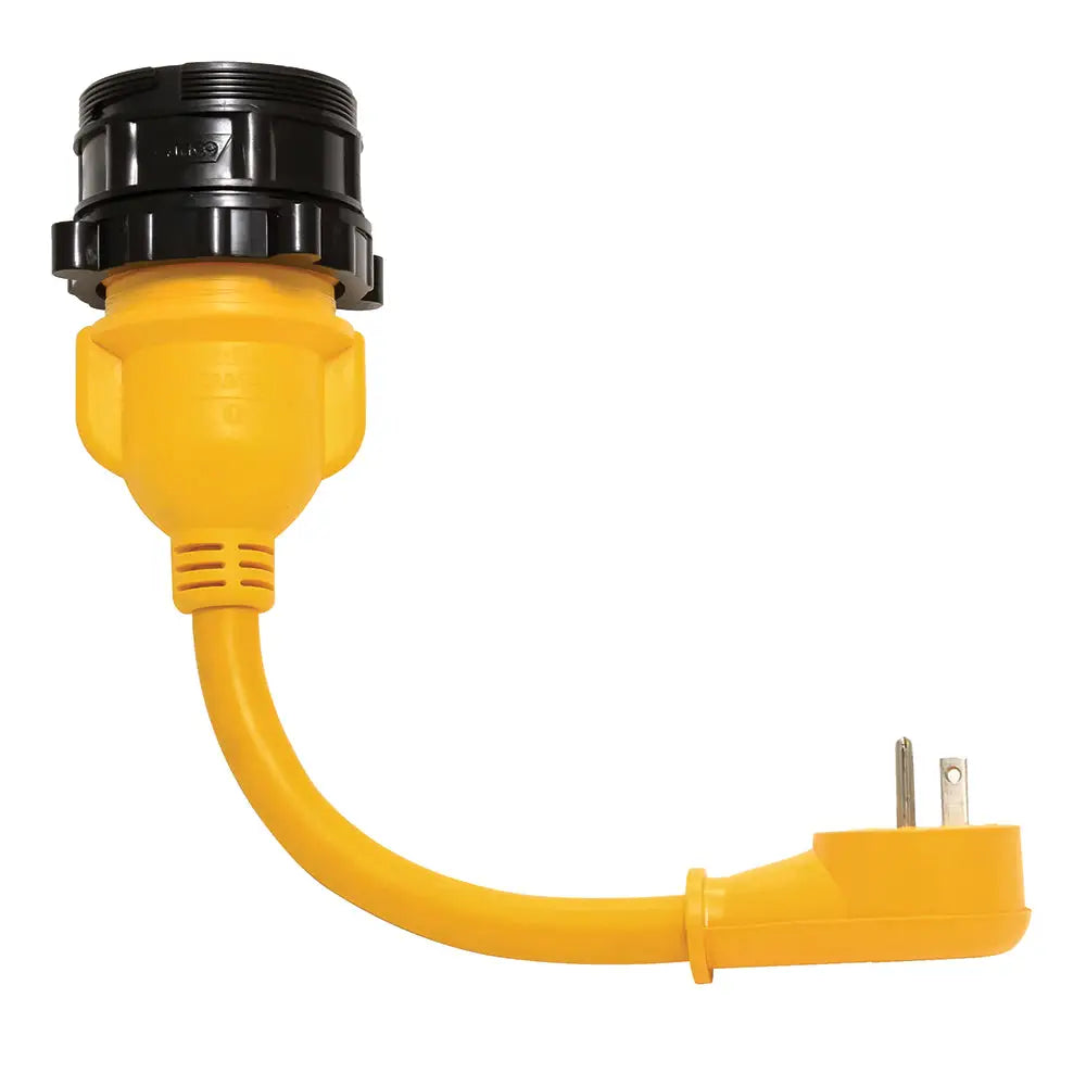 Camco PowerGrip Locking Adapter - 15A/125V Male to 30A/125V Female Locking [55635] - Shore Power