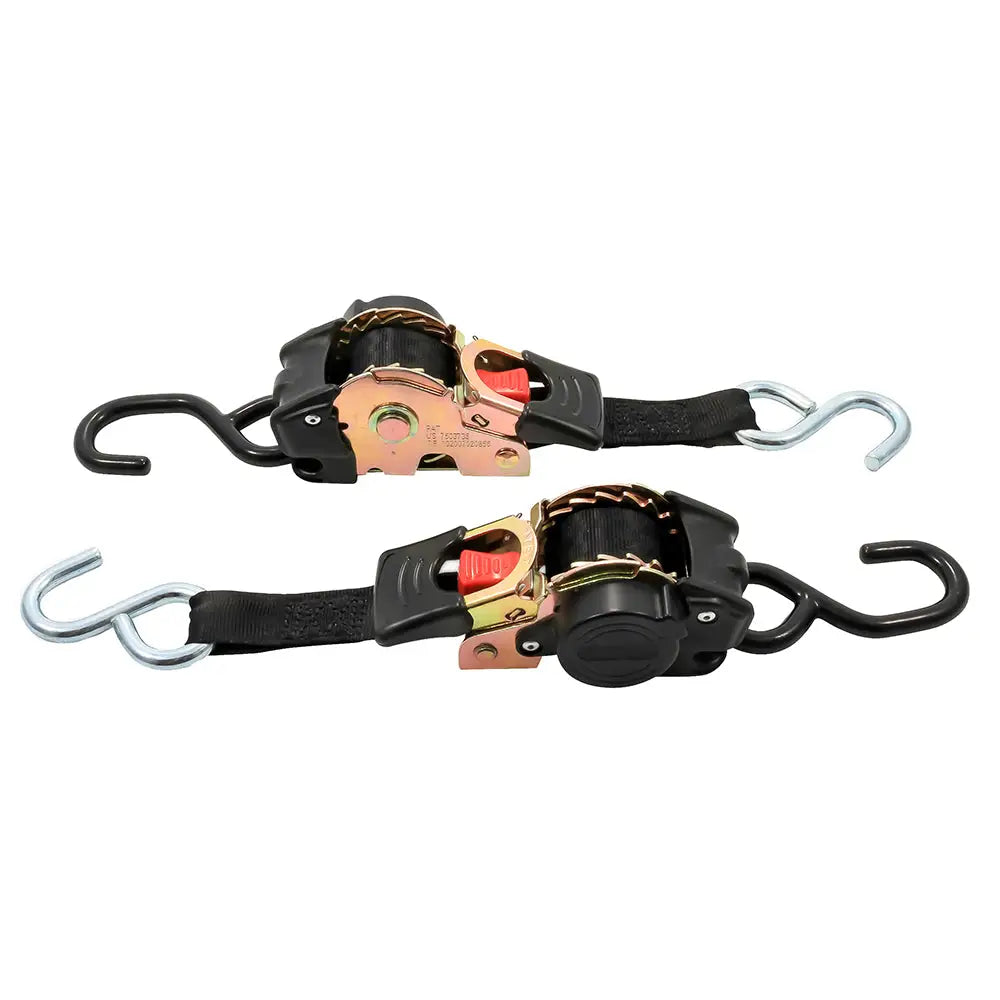 Camco Retractable Tie-Down Straps - 1’’ Width 6 Dual Hooks [50033] - Accessories
