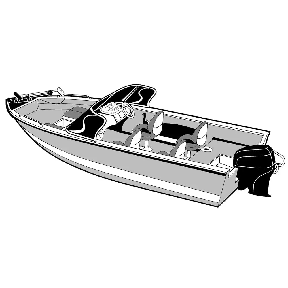 Carver Performance Poly-Guard Wide Series Styled-to-Fit Boat Cover f/18.5 Aluminum V-Hull Boats w/Walk-Thru Windshield