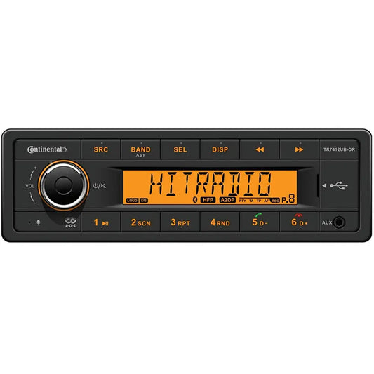 Continental Stereo w/AM/FM/BT/USB - Harness Included - 12V [TR7412UB-ORK] - Stereos