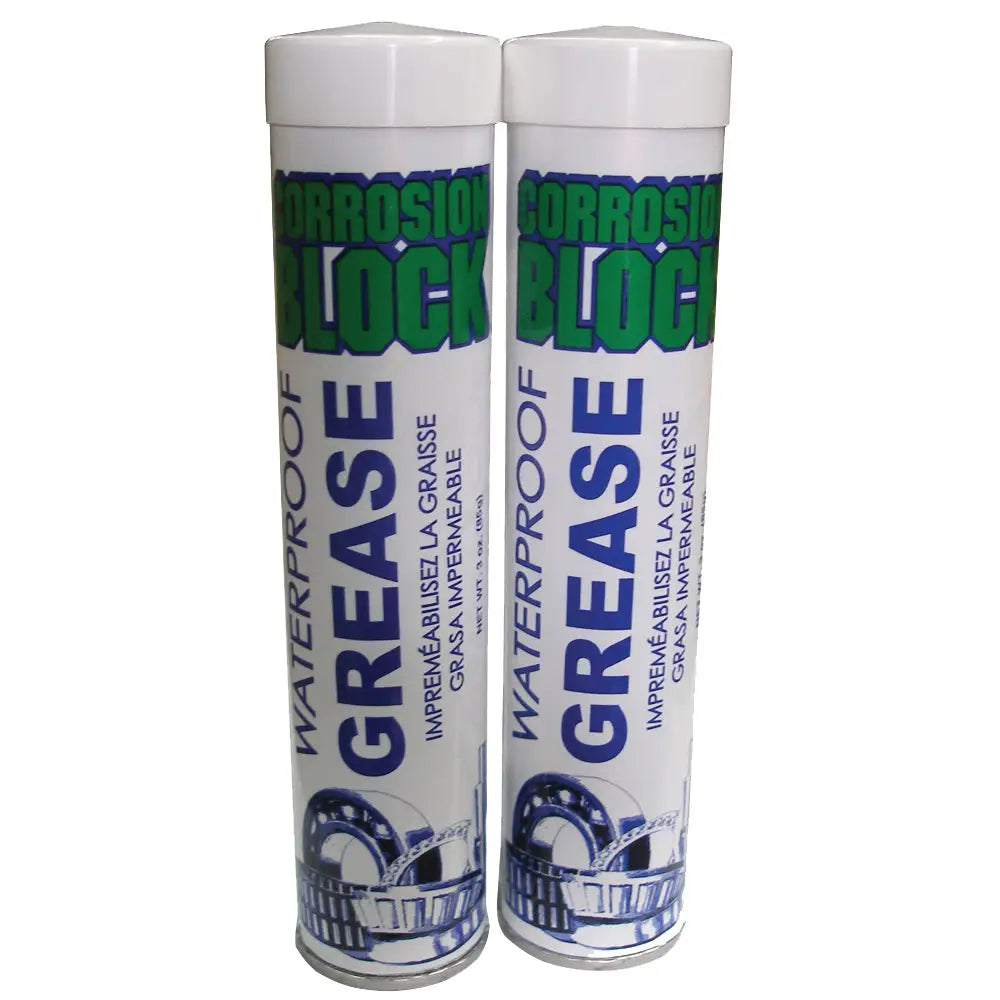 Corrosion Block High Performance Waterproof Grease - (2) 3oz Cartridges - Non-Hazmat Non-Flammable Non-Toxic [25003]