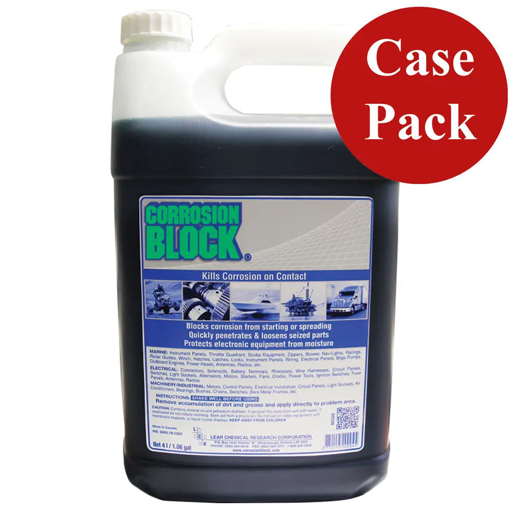 Corrosion Block Liquid 4-Liter Refill - Non-Hazmat Non-Flammable Non-Toxic *Case of 4* [20004CASE] - Cleaning