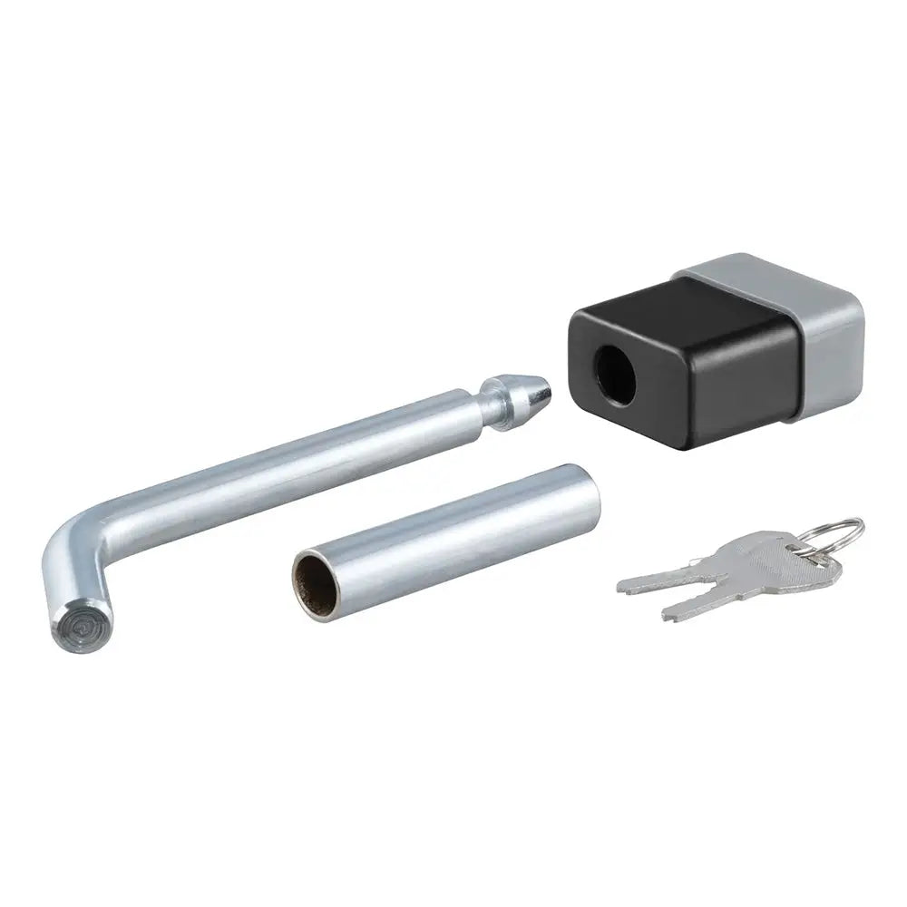 CURT 1/2’’ Hitch Lock w/5/8’’ Adapter - 1-1/4’’ or 2’’ Receiver - Deadbolt - Chrome [23024] - Hitches & Accessories