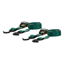 CURT 15 Dark Green Cargo Straps w/’S’ Hooks - 300 lbs - 2 Pack [83015] - Accessories