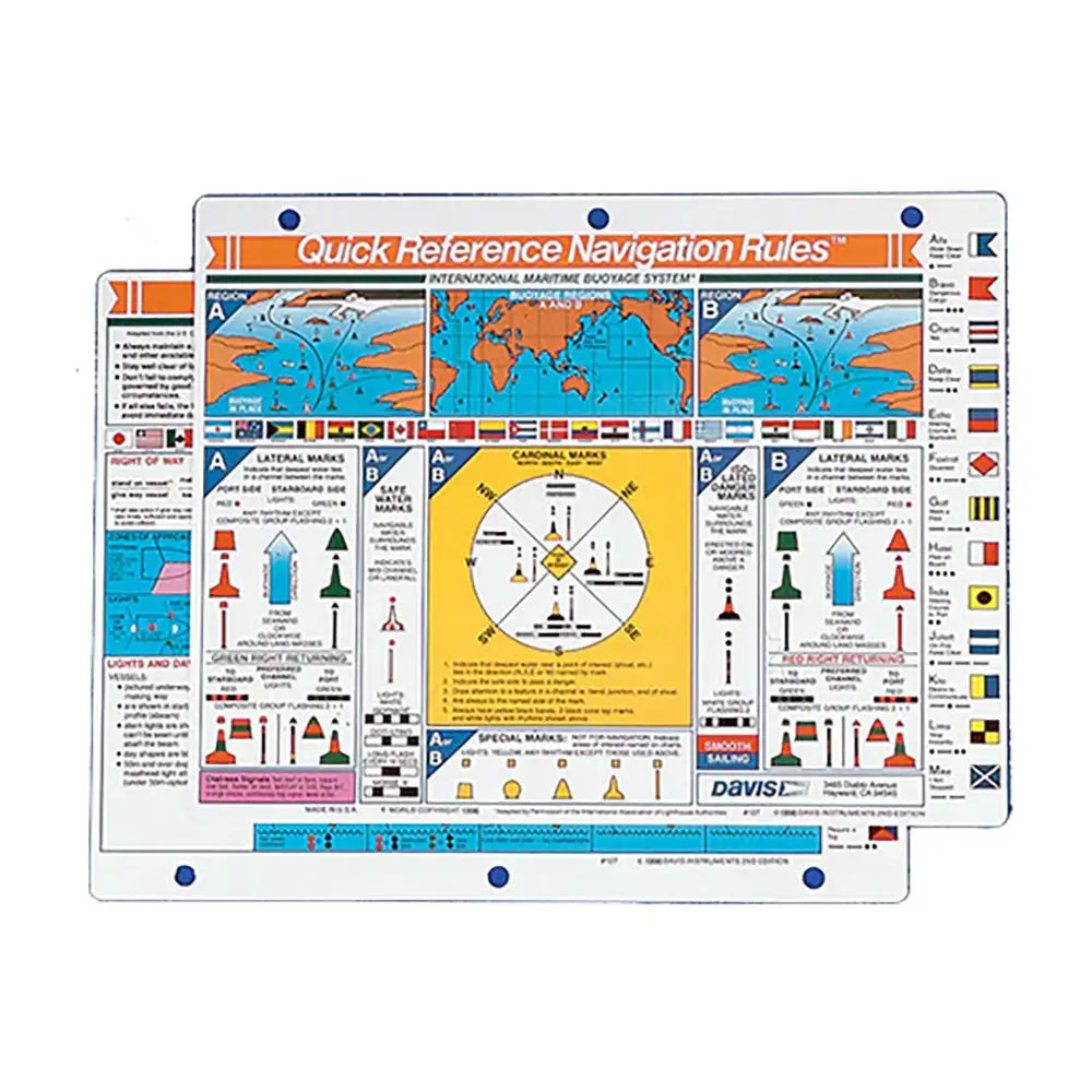 Davis Quick Reference International Navigation Rules Card [127] - Accessories