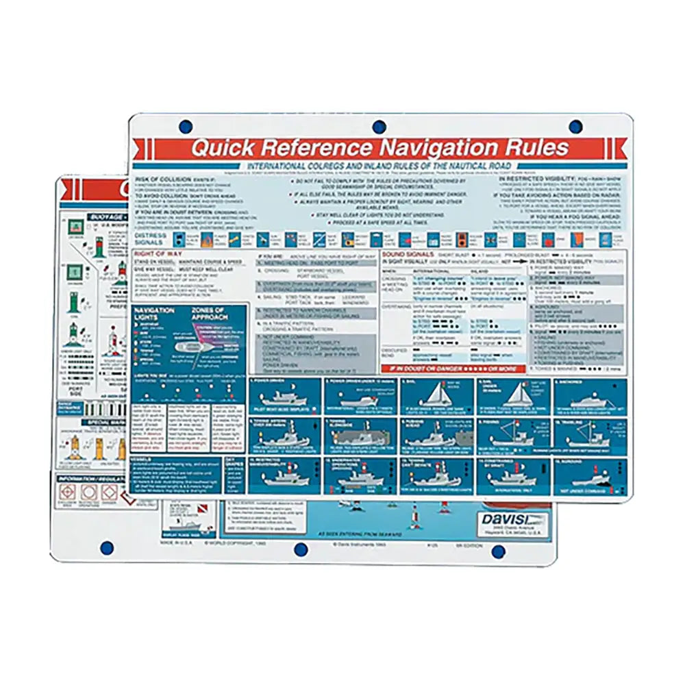 Davis Quick Reference Navigation Rules Card [125] - Accessories