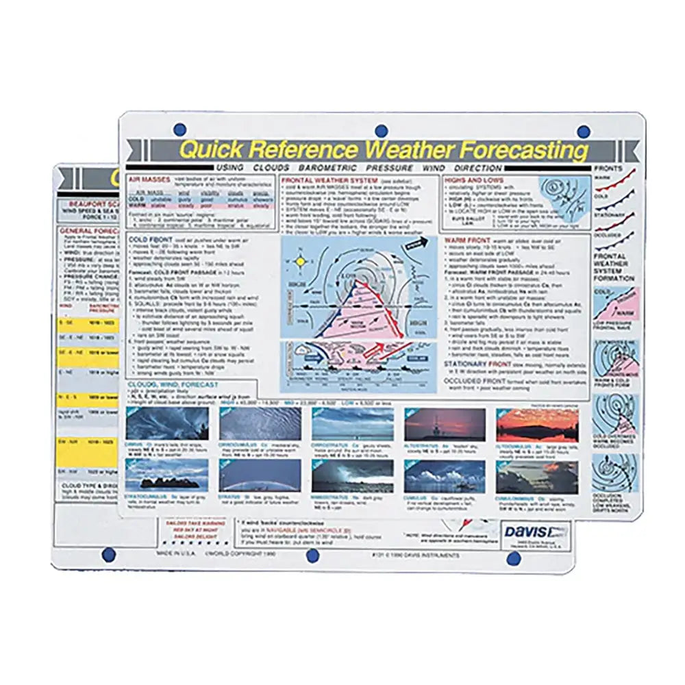 Davis Quick Reference Weather Forecasting Card [131] - Accessories