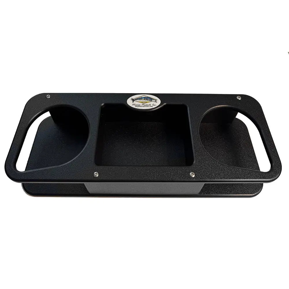 Deep Blue Marine Black Suction Cup Double Holder with Storage Box - Fishing Accessories