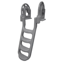 Dock Edge Stand-Off Flip-Up Polyethylene Roto Molded 4-Step Dock Ladder - Grey [2084-F] - Ladders