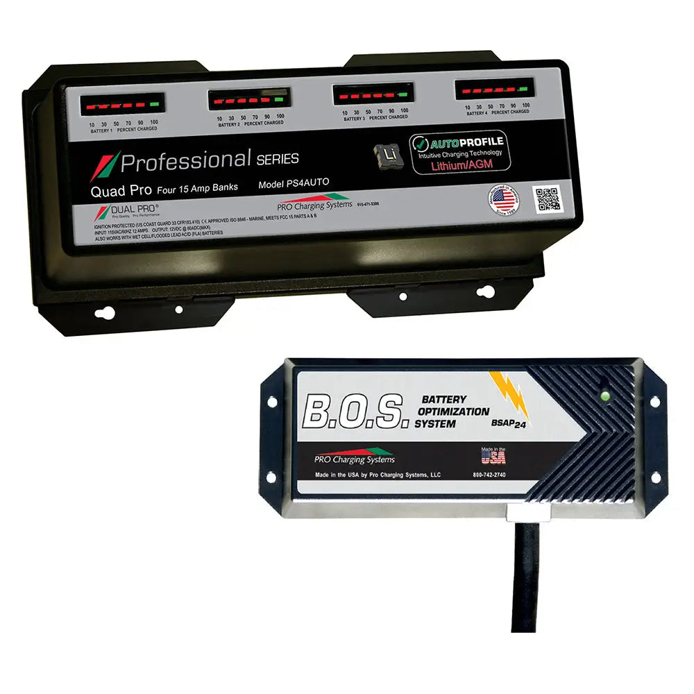 Dual Pro 4 Bank PS4 Auto Battery Charger with 2 Bank B.O.S - Battery Chargers