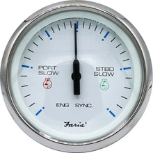 Faria 4’’ Chesapeake SS White Engine Synchronizer - Dual Gas Var Ratio Alt Diesel [33801] - Gauges