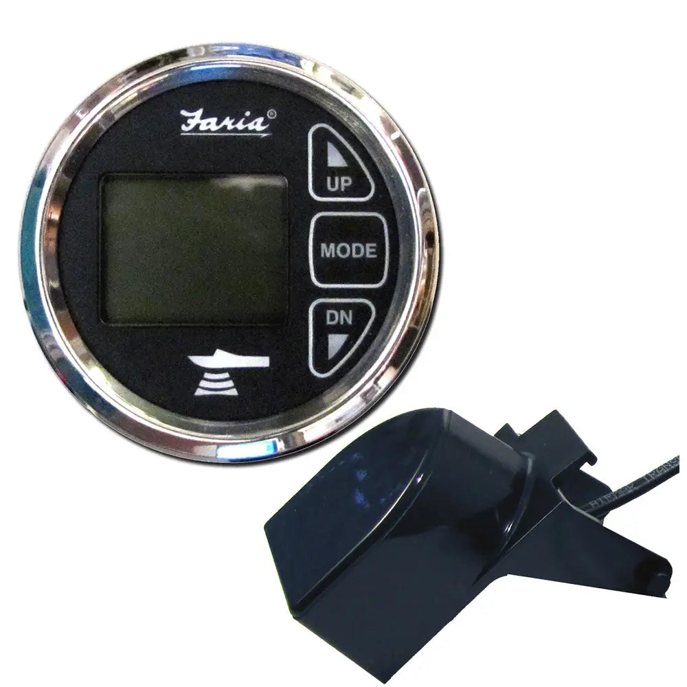 Faria Chesapeake Black 2’’ Dual Depth Temp Sounder w/Transom Mount Transducer [13752] - Gauges